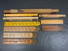 Job lot 10 old boxwood wooden plastic rules rulers vintage tools by Rabone Etc