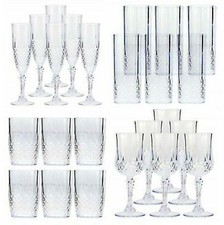 6 x VINTAGE CLEAR CRYSTAL