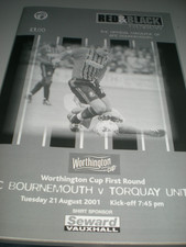 AFC BOURNEMOUTH v TORQUAY UNITED FL Cup R1 21st AUG 2001, 2nd game at DORCHESTER