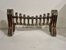 Vintage Fireplace Cast Iron Front Iridescent Enamel  See photos for measurements