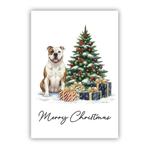 American bulldog christmas - american,