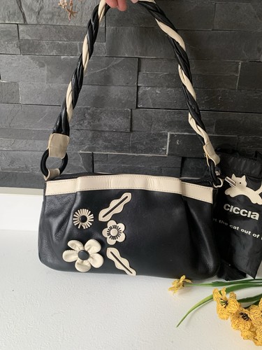 Ciccia black cream leather - black,