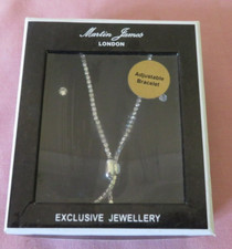 MARTIN JAMES LONDON ADJUSTABLE BRACELET & STUD EAR RINGS EXCLUSIVE JEWELLERY BOX