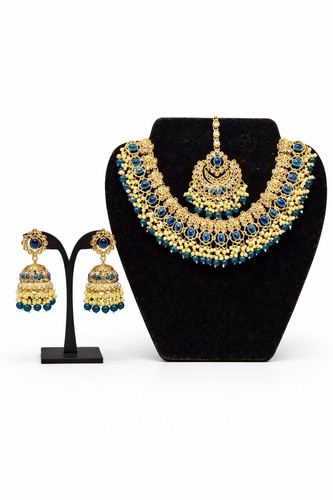Indian pakistani blue kundan - blue,