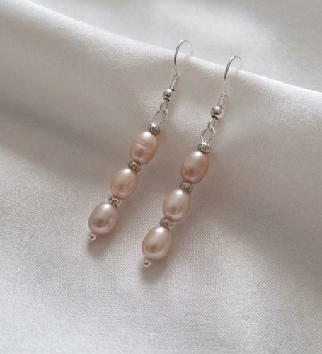 Freshwater pearl earrings - freshwater, pink