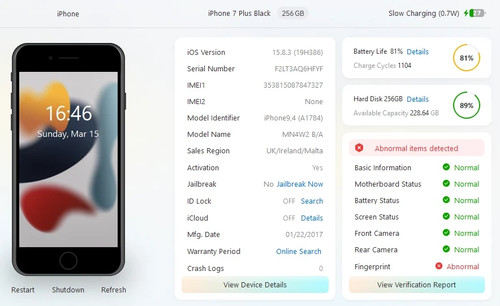 Apple iphone plus 256gb - 7,