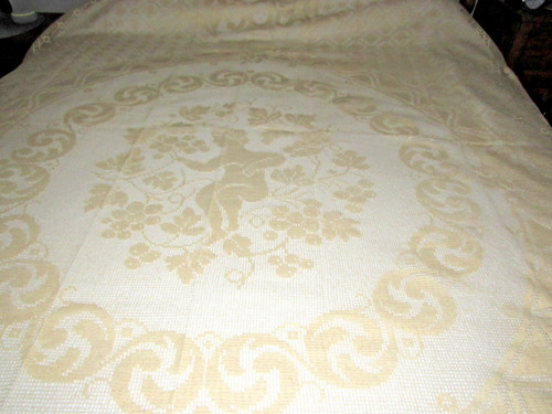 Vintage cream lace bedspread - cream,