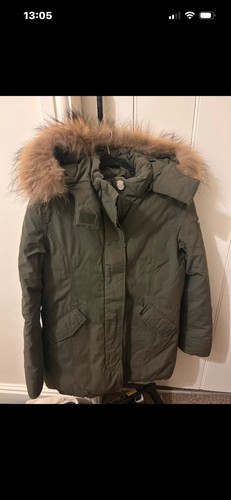 Woolrich khaki green parka - khaki,