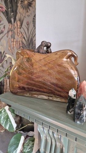 Vintage heavy glass handbag - vintage,