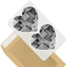 2 x Heart Stickers 10 cm - BW