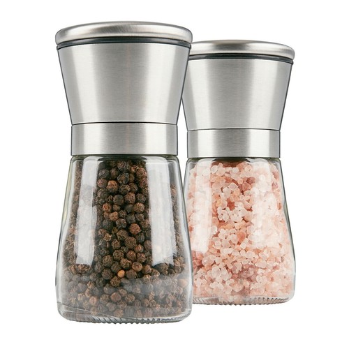 2pcs salt pepper grinder set - pepper,