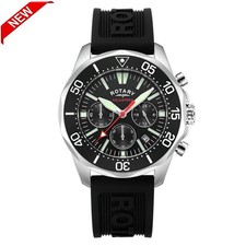 ROTARY GS03023/04 MENS AQUASPEED CHRONOGRAPH BLACK PEARL DIAL DIVE WATCH *BNIB*