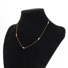 MAUI DIVERS OF HAWAII 14ct Gold Necklace Pink Coral Cabochon Curb Chain 585- BSP