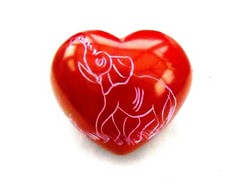 Bright Red Soapstone Heart