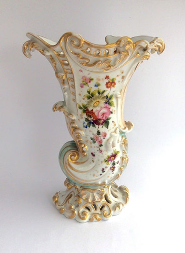 Antique porcelain cornucopia