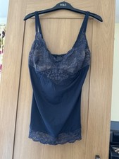 M&S Ladies Blue & Nude Lace Camisole Top - BNWOT