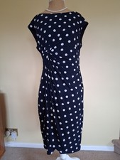 Navy Polka Dot Wiggle Dress