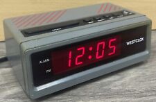 Westclox Vintage Alarm Clock Digital 70s Grey Red Stripe 240v Battery 