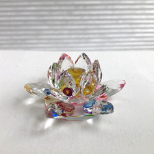 Rainbow Crystal Lotus Flower, Art Glass Figurine, Dreams Sun Catcher, Ornament