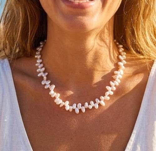 Natural vintage white pearl - vintage,