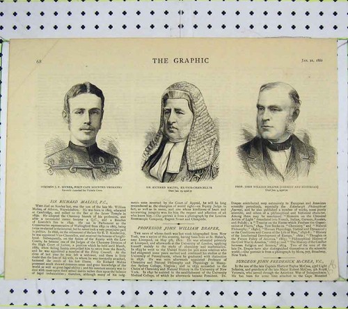 Original old antique print - old,