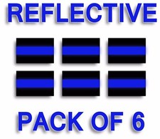 PACK OF 6 REFLECTIVE THIN BLUE