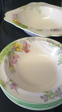 Crown Ducal Vintage "Crocus" Dessert Bowls - 6 dessert bowls and 1 serving bowl