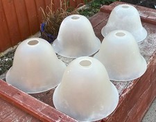 5  x Frosted  Glass Light / Lamp Shades - Bell Shape