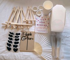 Wedding Decor Accessories Bundle Neutral White Sunglasses Confetti Cups Fans