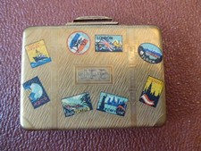 Collectable 1950's Kigu Bon Voyage Powder Puff Compact Suitcase used