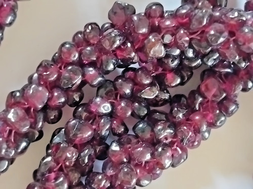 Vintage woven garnet beaded - vintage,