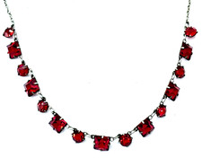 Antique 1920's PLATINON Cherry Paste Necklace