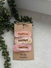 Handmade Resin Hairclips Set Of Three