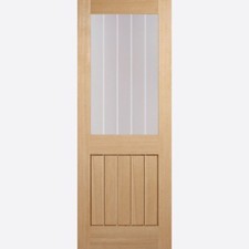 LPD Mexicano Internal Oak Pre Finished Clear Glazed Silkscreen Doors