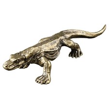 Brass Animal Statue Brass Crocodile Figurine for Garden