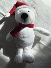 Kinder Chocolate Christmas Polar Bear Teddy with Santa Hat and Scarf  