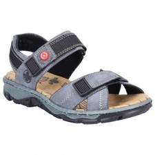 Rieker Antistress 68851 Ladies Denim Blue Sporty Sandals Double Touch Fasten