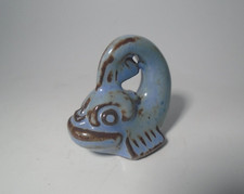 Vintage Miniature Lamorna Dolphin Figure, Cornish Studio Pottery