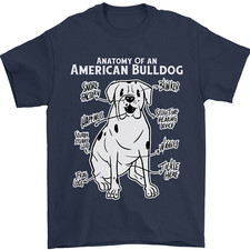 American Bulldog Anatomy Funny Dog Mens T-Shirt 100% Cotton