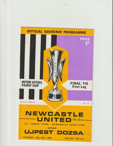 1969 fairs cup final - 1969, final.newcastle