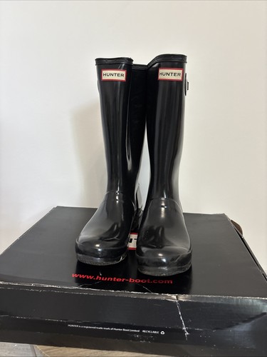 Hunter black wellies boots - black,