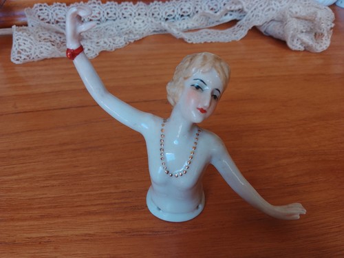 Vintage german porcelain pin - german,