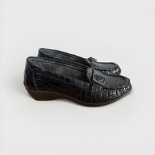 Black Low Wedge Loafer Wider