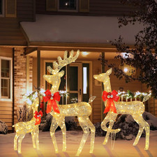 Lighted Christmas Decorations, 3-Piece Outdoor Reindeer Family Set270 LED Lights
