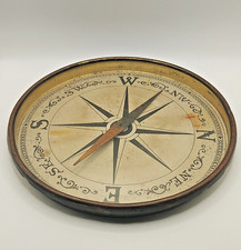 Large Vintage / Antique Table Top Compass Set In Brass