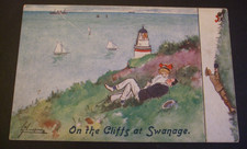 1909 LANCE THACKERAY Dorset Comic ON THE CLIFFS AT SWANAGE MAN TAKING PHOTO
