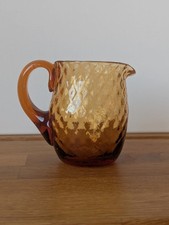 Amber Quilted Glass Hand Blown