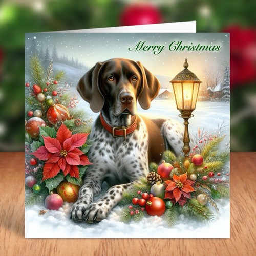 German pointer dog christmas - dog,