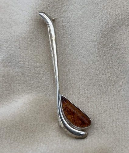 Sterling silver amber golf - sterling,