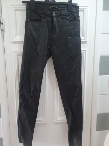 Womens black pvc trousers - womens,